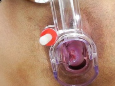 Nasty head nurse Rozi fingers her amazing piss hole