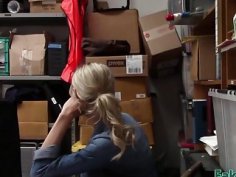 Blonde Thief Gets Banged From Behind In Office